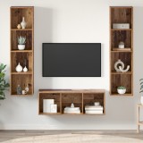 vidaXL Set dulap TV 3 pcs Lemn vechi 37 x 37 x 142.5 cm Lemn compozit