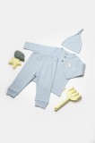 Cumpara ieftin Set 3 piese:bluza, pantaloni si caciulita Bamboo, bleu, BabyCosy, 50% bumbac+50%bambus (Marime: 12-18 Luni)