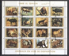 Umm al Qiwain 1973 Animals perf. mini block used AE.389 foto