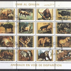Umm al Qiwain 1973 Animals perf. mini block used AE.389