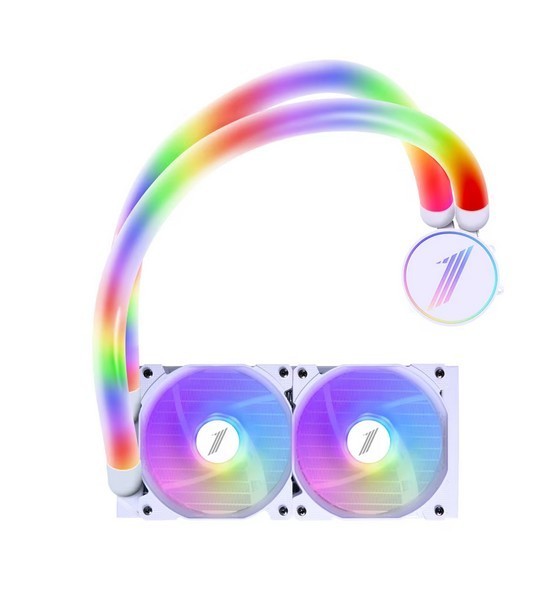 Cooler procesor 1stplayer mothra mt240 infinite space argb alb marime radiator 240mm 2 ventilatoare argb