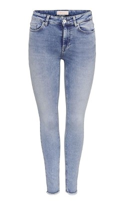 Blugi pentru femei ONLY Onlblush Mid Sk Ank Raw Dnm Rea694 Noos, albastru, S 30 - OUTLET foto