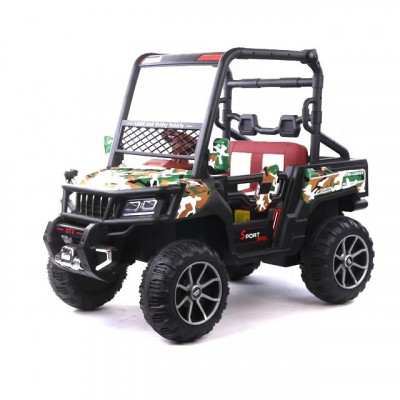 UTV electric 4x4, pentru 2 copii, Kinderauto Super-Carrier 140W 12V Premium, culoare Verde Camuflaj foto