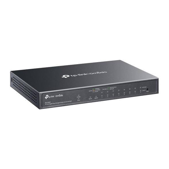 SWITCH TP-LINK Omada easy managed, 8&Atilde;&mdash; Gigabit 802.3at/af-compliant PoE+ RJ45, 1&Atilde;&mdash; Gigabit RJ45 port,1&Atilde;&mdash; Gigabit SFP/RJ45 Combo,125W buget POE, carcas