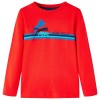 Tricou de copii cu m&acirc;neci lungi sălbatice roșu 92, vidaXL