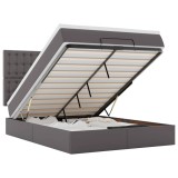 Cumpara ieftin Cadru de pat otoman cu saltea gri 140x200cm piele artificiala