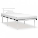 Cadru de pat, alb, 90 x 200 cm, metal GartenMobel Dekor, vidaXL