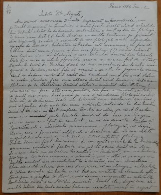 Scrisoare Gh. Panu catre Iacob Negruzzi, Paris, 1876, 20 pagini, 1876, Junimea foto