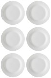 Set farfurii 6 piese pentru Desert, din Portelan, Albe, diametru 15 cm