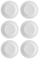 Set farfurii 6 piese pentru Desert, din Portelan, Albe, diametru 15 cm
