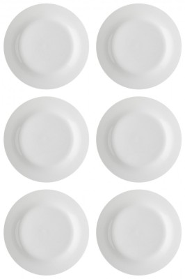 Set farfurii 6 piese pentru Desert, din Portelan, Albe, diametru 15 cm foto