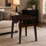 Masa living si bucatarie plianta Philadelphia, MDF, structura lemn masiv, rotunda, 4 persoane, 55 90 x 90 x 74,8 cm, nuc