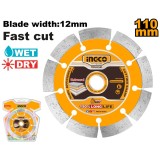 Disc diamantat segmentat 130 mm compatibil cu wlc30001, pentru taierea pietrei, betonului si ceramicii - Ingco DMD011301