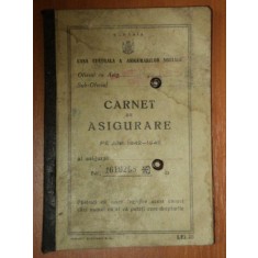 CARNET DE ASIGURARE PE ANII 1942-1945