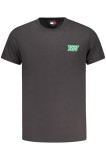 Tommy Jeans Tricou barbati, cu mini imprimeu, Slim Fit, Negru, S