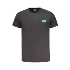 Tommy Jeans Tricou barbati, cu mini imprimeu, Slim Fit, Negru, S