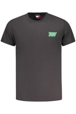 Tommy Jeans Tricou barbati, cu mini imprimeu, Slim Fit, Negru, S foto