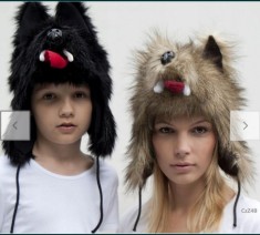 Caciuli animale haioase , lup, pentru adulti si copii foto