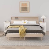VidaXL Noptiere, 2 buc., alb, 40x35x61,5 cm, lemn masiv de pin