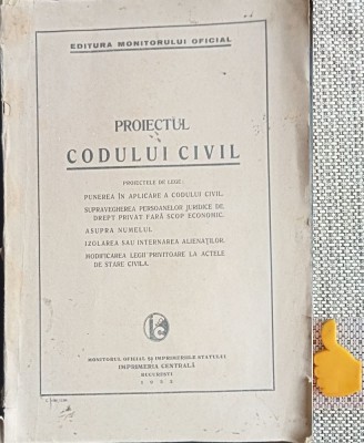 Proiectul Codului CIvil 1933 foto