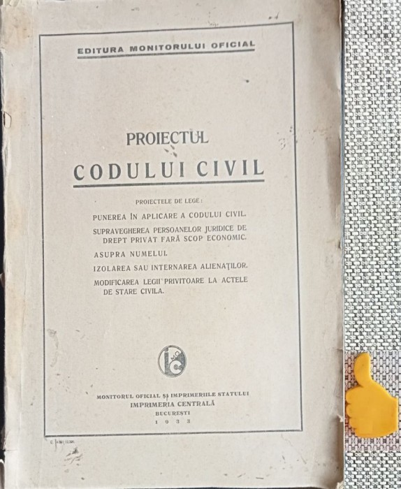 Proiectul Codului CIvil 1933