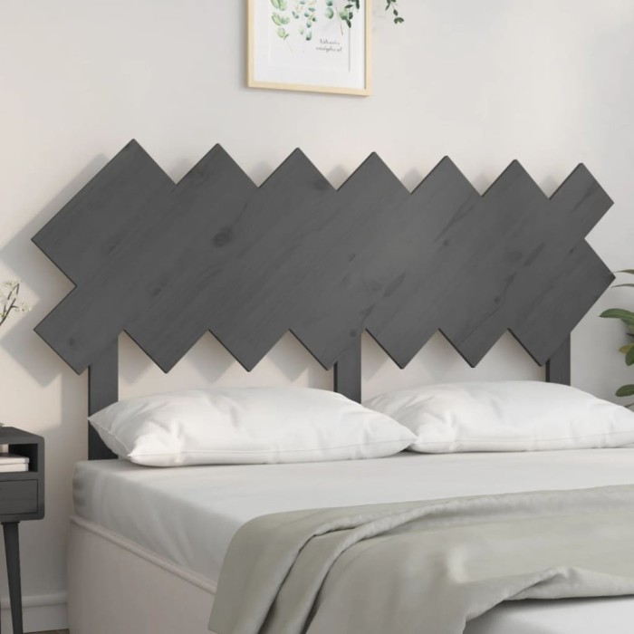 vidaXL Tăblie de pat, gri, 151,5x3x81 cm, lemn masiv de pin 819227