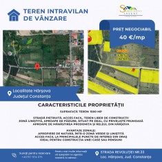 Oportunitate Teren Intravilan &ndash; 1500 mp &icirc;n H&acirc;rșova