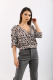 Bluza cu decolteu adanc animal print Jennyfer, Maro, S