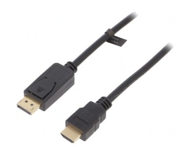 Cablu DisplayPort 1.2 la HDMI 1m Negru foto