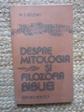 M. S. Belenki - Despre mitologia si filozofia Bibliei