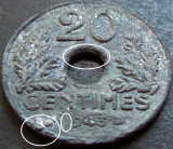 Cumpara ieftin Moneda istorica 20 CENTIMES - FRANTA, anul 1943 *cod 1343 B = multiple erori, Europa, Zinc