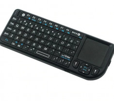 Mini Tastatura Wireless Rii tek Touchpad Distanta Operare 10m Negru foto