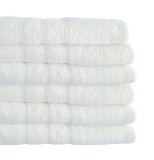 Cumpara ieftin Set de 6 prosoape baie, bumbac 100%, 550gsm, Valentini Bianco, 50x100cm, Albe