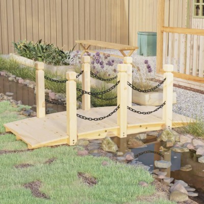vidaXL Pod de grădină balustrade cu lanț 150x67x56 cm lemn masiv molid foto