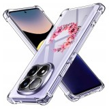 Husa antisoc pentru xiaomi redmi note 14 pro+, airbag, pink wreath 1, clear
