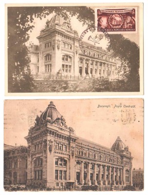SV * Bucuresti POSTA CENTRALA 1926 + PALATUL POSTELEI * FDC 50 ANI * 1903 - 1953 foto