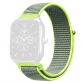 Curea textila, compatibila Samsung Galaxy Watch Active 2, telescoape QR, Luminous Green