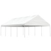 Foișor vidaXL Alb 8.92x5.88x3.75m, Polietilenă, Cadru Fier, Protecție UV, Spațios, Ideal Evenimente, Gradină
