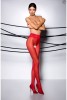Ciorapi Crotchless cu Dantela, 30 Den, Rosu, S/M