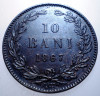R.213 ROMANIA 10 BANI 1867 W, Cupru (arama)