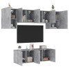 Unitati TV de perete, 6 piese, gri beton, lemn prelucrat GartenMobel Dekor, vidaXL