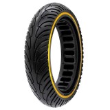 Cumpara ieftin Anvelopă plină 8.5x2-6.1/B34, pentru trotineta electrică, negru cu linie galbenă | Motorevolution