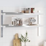 Raft perete Gossi, 2 niveluri, 100x23.5x60 cm, otel inoxidabil argintiu, margini ridicate, sarcina 25kg