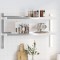 Gossi raft perete 2 niveluri 100x23,5x60 cm argintiu otel inoxidabil