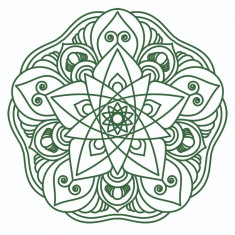 Sticker decorativ, Mandala, Verde, 60 cm, 7285ST