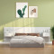 Tablie de pat cu dulapuri, alb extralucios, lemn prelucrat GartenMobel Dekor
