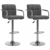VidaXL Scaune de bar, 2 buc., gri deschis, material textil