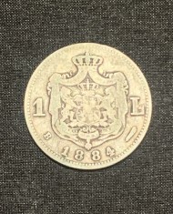 Moneda 1 leu 1884 argint foto