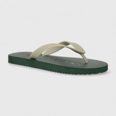 Tommy Jeans slapi TJM BEACH FLIP FLOP barbati, culoarea verde, EM0EM01392