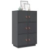 VidaXL Dulap &icirc;nalt, gri, 67x40x108,5 cm, lemn masiv de pin